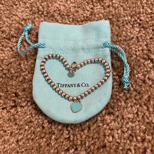 Tiffany & Co. Blue Enamel Mini Heart Bracelet💙